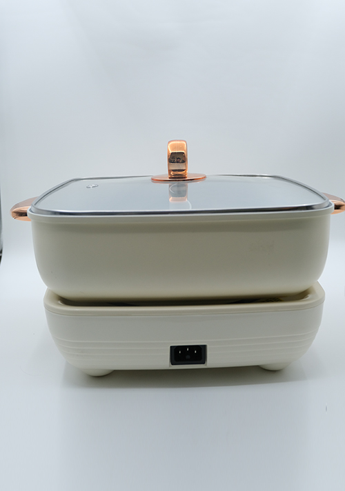 YODOIT Cream-Colored 5L Detachable Dual-Flavor Electric Hot Pot (1600W)